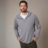 Men's zip neck sun hoodie sustainable branded company swag for B2B Corporate gifts