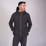 men’s soft shell hoodie, premium sustainable corporate merch for events and teams
