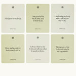Six Mindful Affirmations cards with health and wellbeing messages