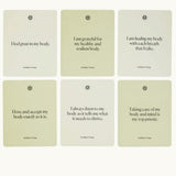 Six Mindful Affirmations cards with health and wellbeing messages