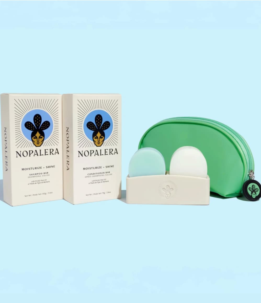 Moisturise & Shine Shampoo + Conditioner Bar Kit unboxed, conference gift