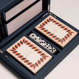 Navy Leather Playing Card Gift Set, genuine leather