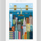 New York Blockprint unframed, A3 and A4 sizes available