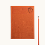 Debossed New York notebook in orange, eco swag for events