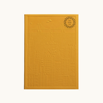 Debossed New York notebook in yellow, branded sustainable merch