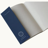 Inside flaps of sustainable notebook showing logo placement personalised branded corporate gift