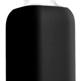 Eco glass bottle with black silicone sleeve, 500ml premium swag for conference giveaways and sustainable corporate goodies