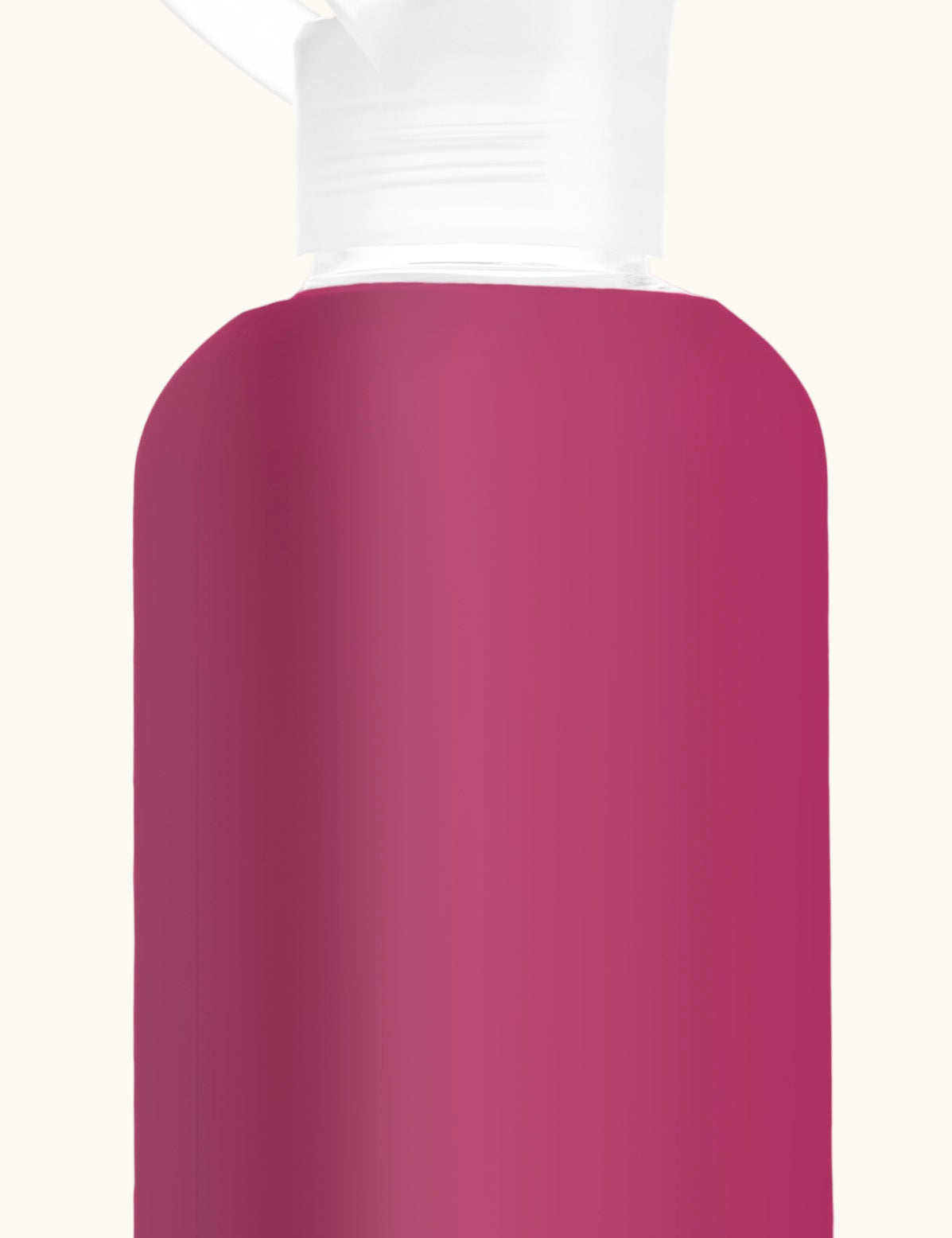 NUOC eco glass bottle with raspberry silicone sleeve, 500ml premium swag for conference giveaways and sustainable corporate goodies
