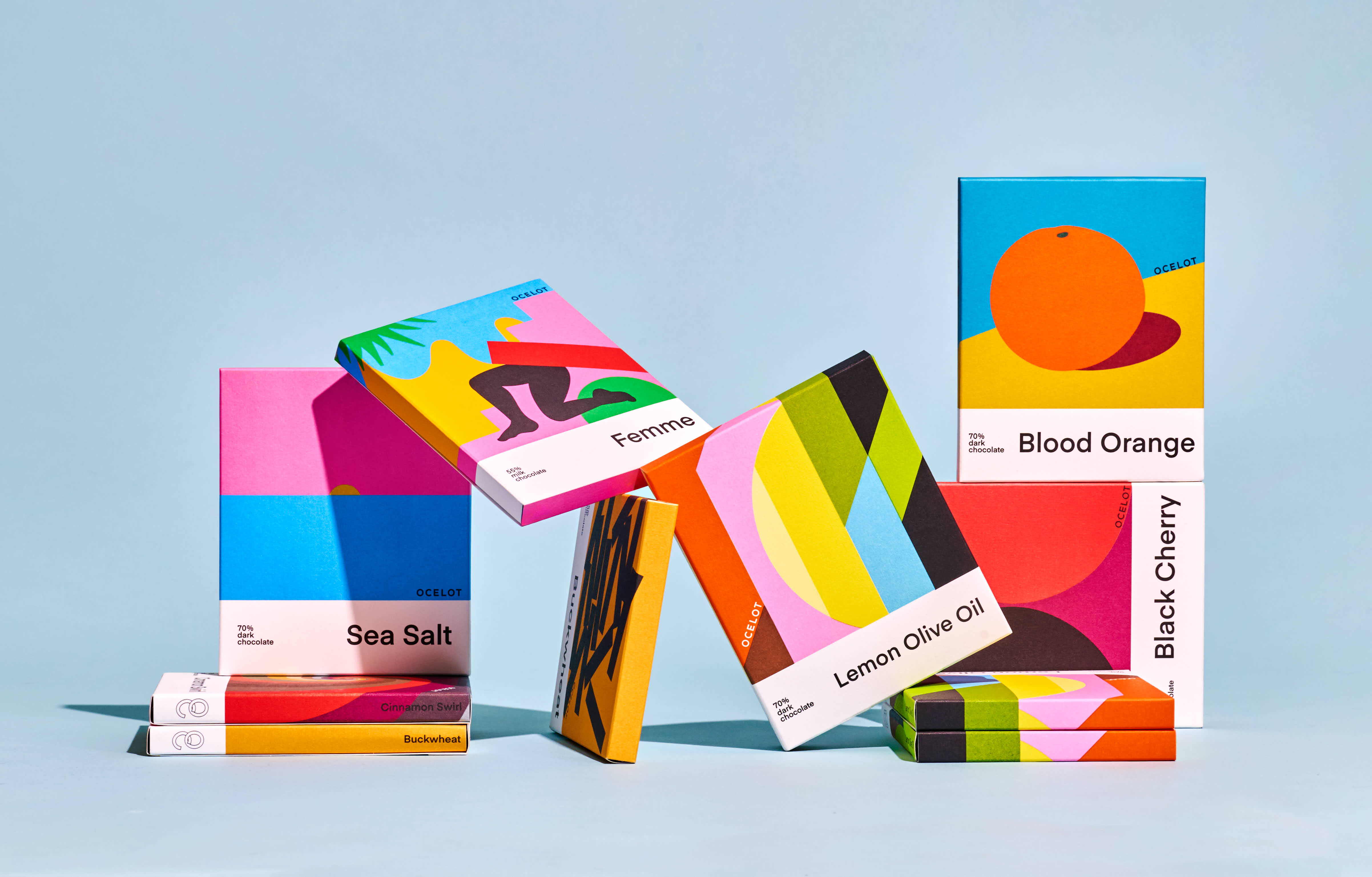 Personalised Ocelot chocolate gift for corporate gifting with eight award-winning chocolate bars in a branded presentation box