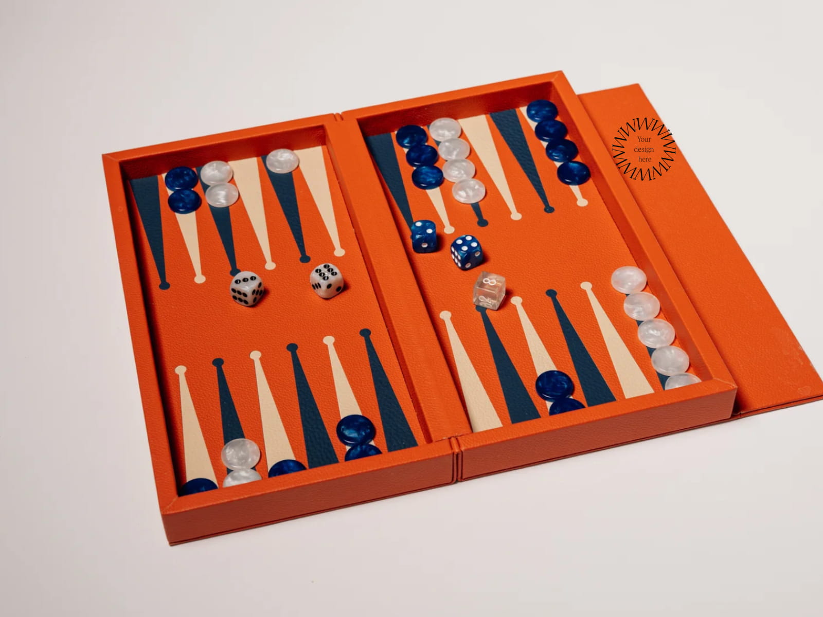 Orage Booklet Leather Backgammon Set personalised with company logo or initials