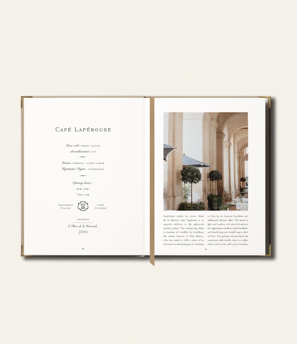 Paris Travel Guide, Café Laperouse page