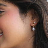 Handcrafted baroque pearl earrings, a unique corporate gift for women, ideal for International Women's Day