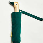Personalised forest green Duck Umbrella, closed