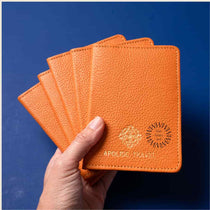 Leather passport wallet premium corporate gift from women owned business