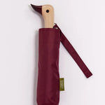 Personalised rasberry Duck Umbrella, closed.