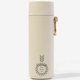 Plant Based Water Bottle in oat, showing logo placement