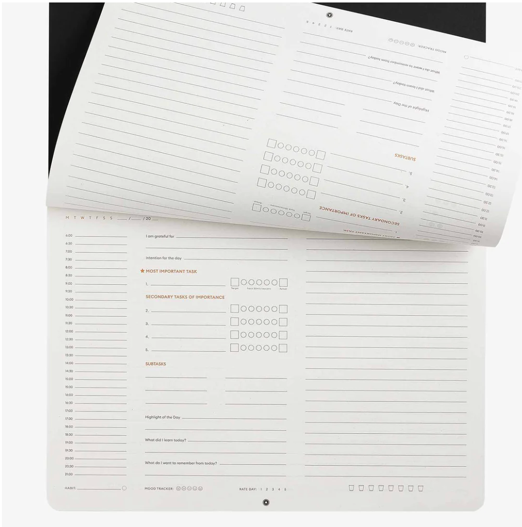 Productivity Desk Pad, sustainable office stationery and personalised wellness gift for teams and clients