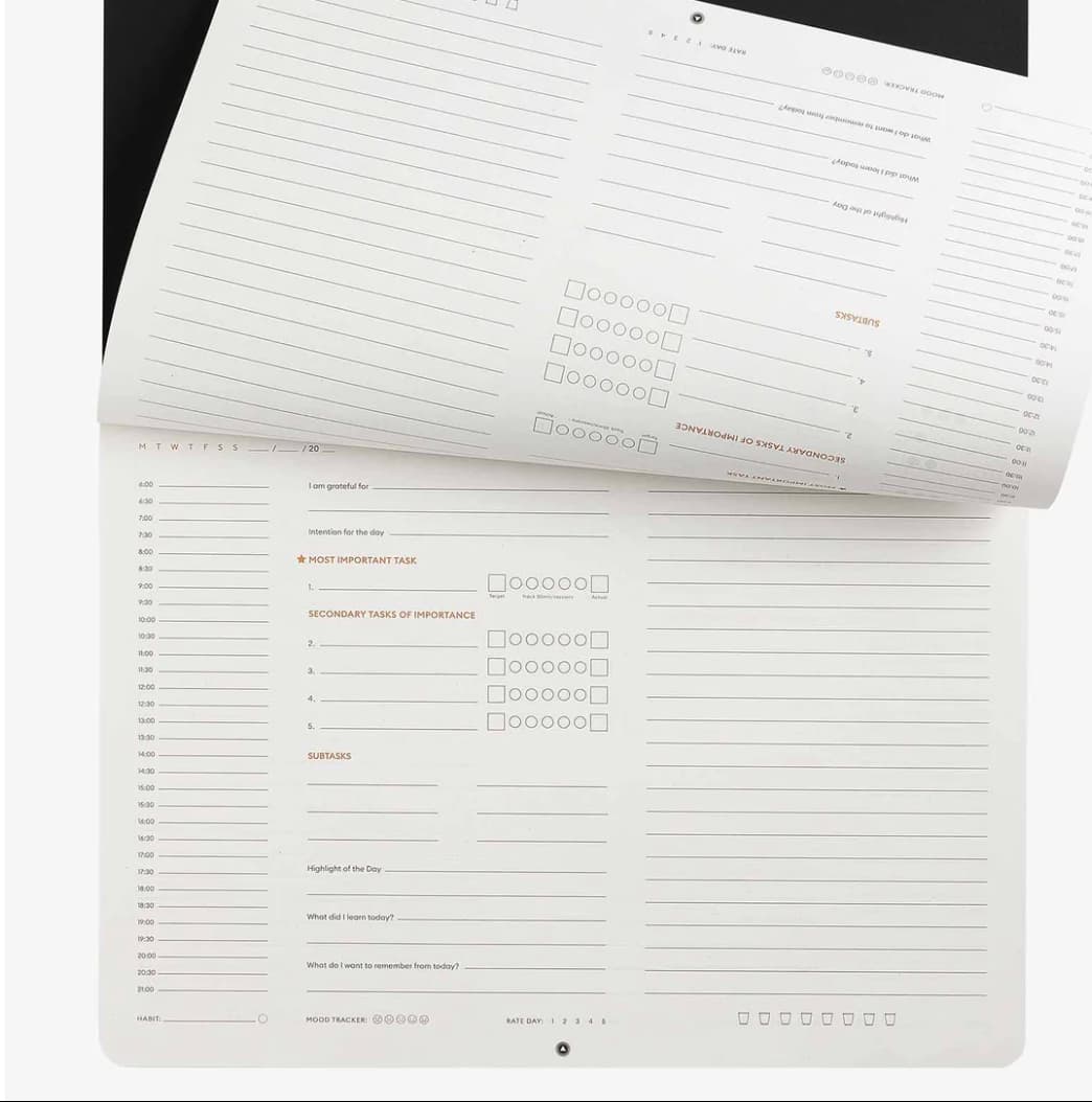 Productivity Daily Desk Pad, inside page