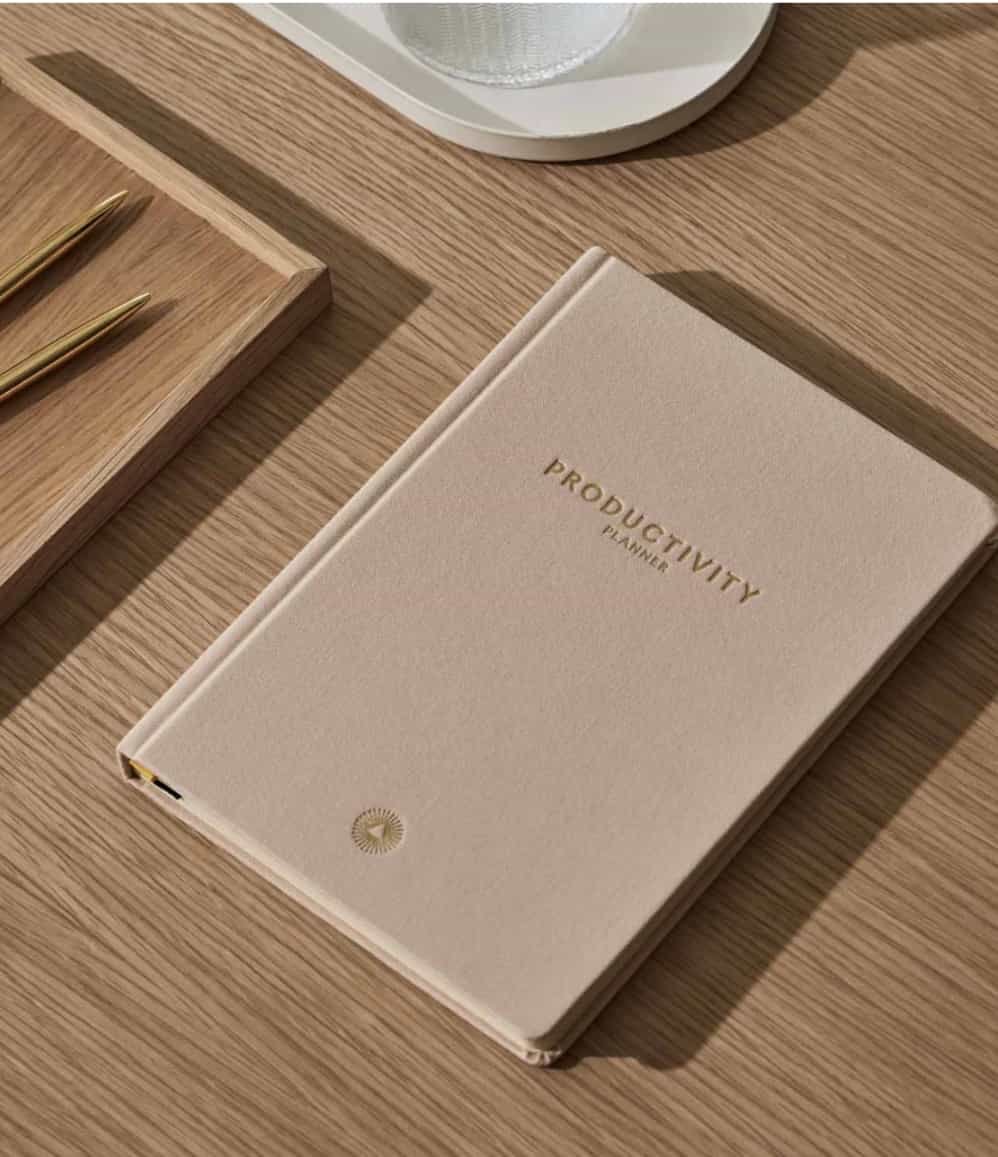 Productivity Planner, front cover in beige