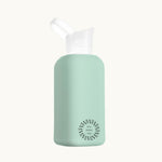 Reusable Glass Bottle 800ml in mint green, showing logo placement