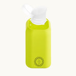 Reusable Glass Bottle 800ml in neon green, showing logo placement