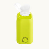 Reusable Glass Bottle 800ml in neon green, showing logo placement