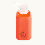 Reusable Glass Bottle 800ml in orange, showing logo placement