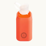 Reusable Glass Bottle 800ml in orange, showing logo placement