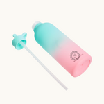 Side view lightweight recyclable 1300ml stainless steel multicolour pink water bottle sustainable brand merch and custom merch