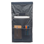 Roll Top Backpack 19L showing laptop compartment, interior pocket and storage pockets