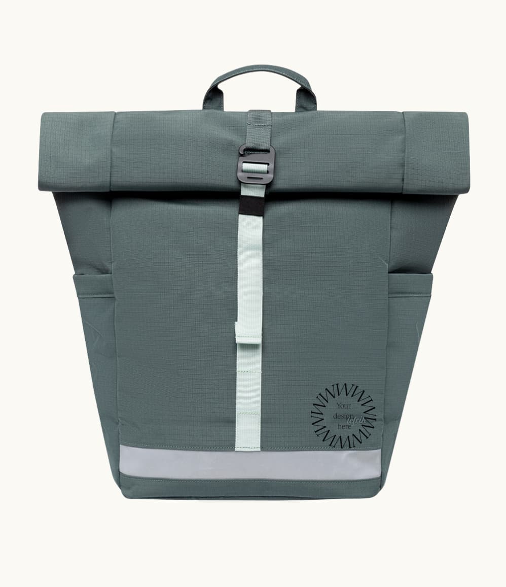Roll Top Backpack 19L in laurel, showing logo placement