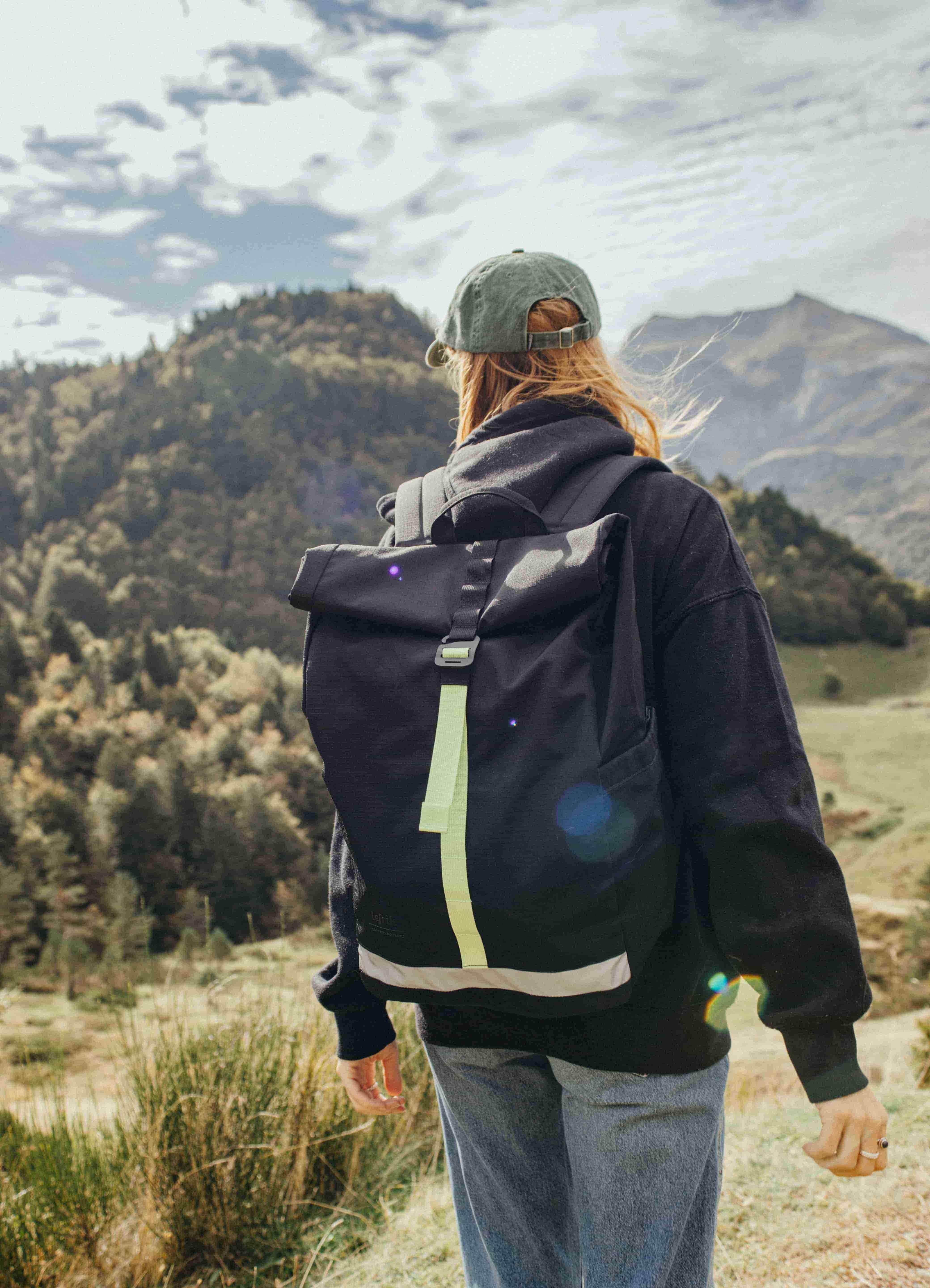Roll Top Backpack 19L, worn outdoors