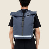 Roll Top Backpack 19L in slate blue, worn