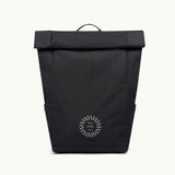 Vegan Roll-Top Backpack 21L in black, front
