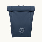 Vegan Roll-Top Backpack 21L in blue, front