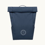 Vegan Roll-Top Backpack 21L in blue, front