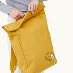 Vegan Roll-Top Backpack 21L in mustard