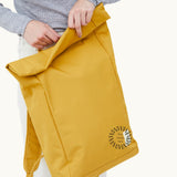 Vegan Roll-Top Backpack 21L in mustard