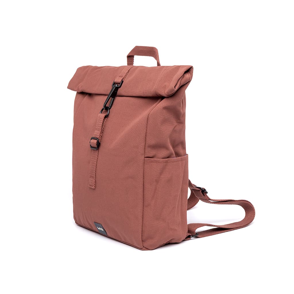 Roll-Top Mini Backpack 9L in clay, side