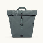 Roll-Top Mini Backpack 9L in laurel, showing logo placement