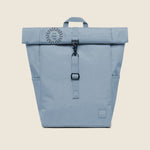 Roll-Top Mini Backpack 9L in sky blue, showing logo placement