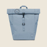 Roll-Top Mini Backpack 9L in sky blue, showing logo placement