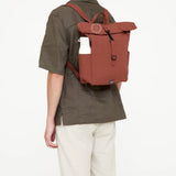 Roll-Top Mini Backpack 9L, worn, showing logo placement