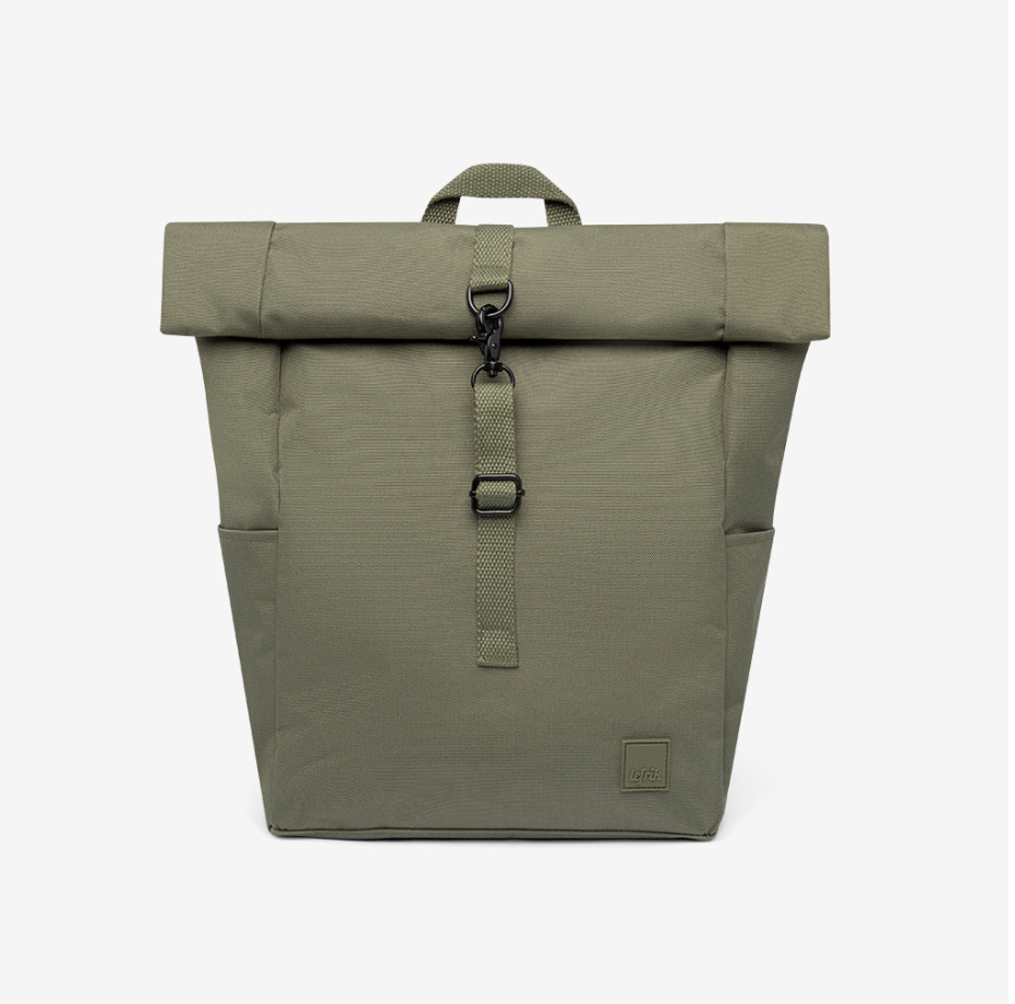 Vegan roll top backpack 9L green recycled PET corporate gifts