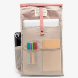 Vegan roll top backpack 9L inside pockets sustainable corporate gifts