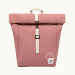 Vegan roll top backpack 9L pink water resistant corporate gifting