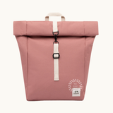 Vegan roll top backpack 9L pink water resistant corporate gifting