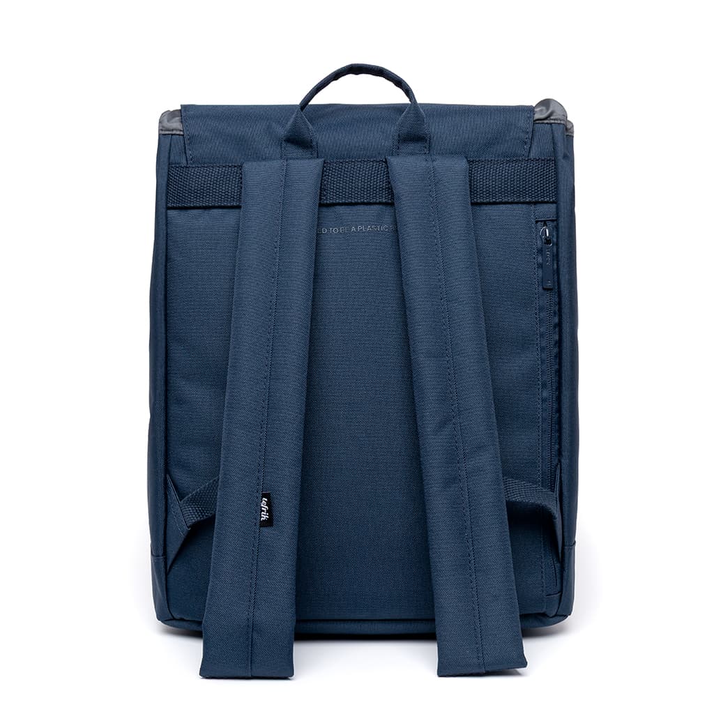 rPET Backpack 19L in blue, back, showing straps