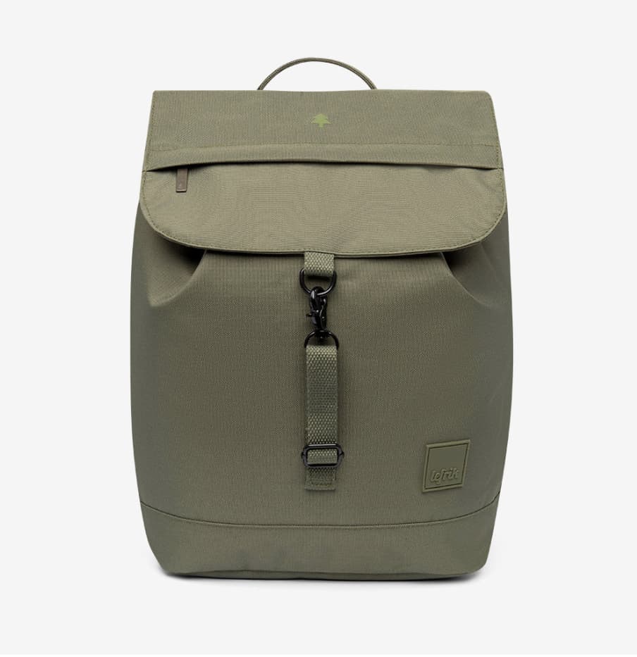 rPET Backpack 19L in olive green, front