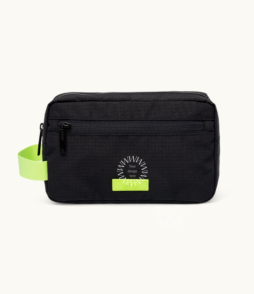 Toiletry bag, water resistant and vegan, personalised eco swag for women
